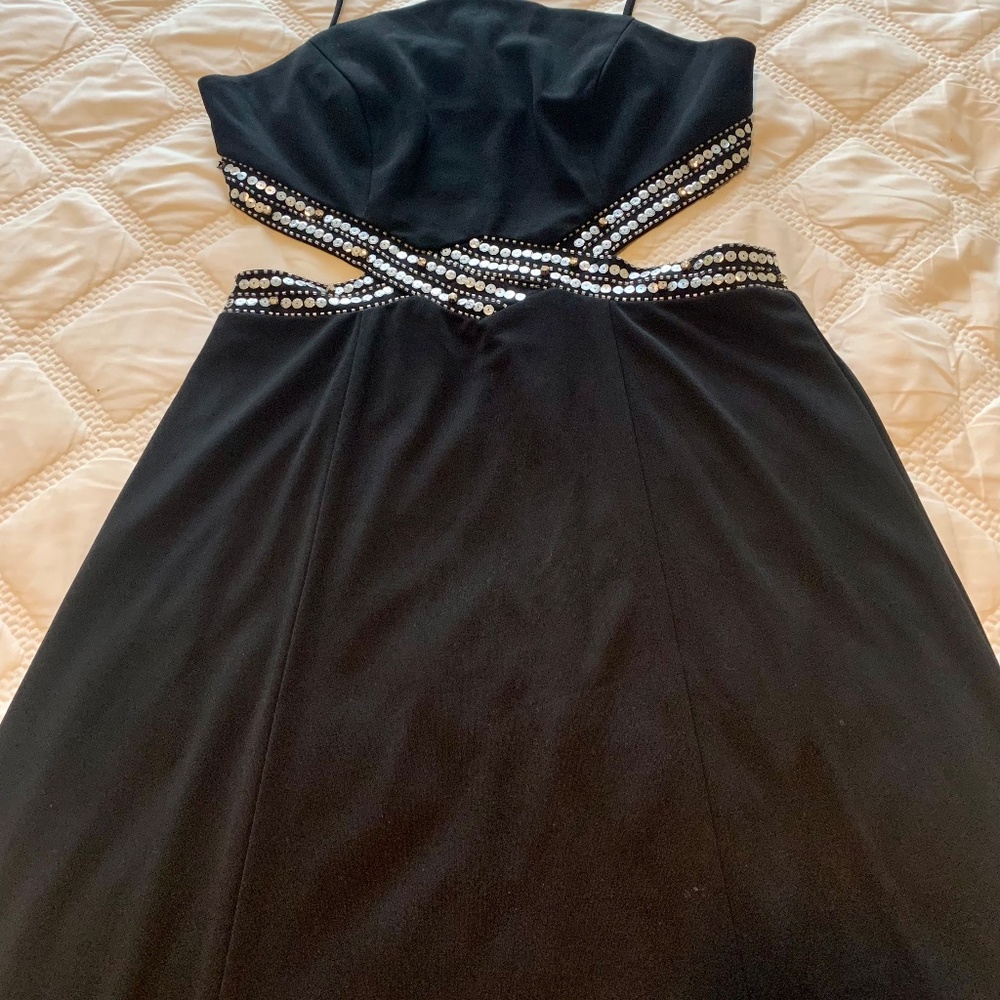 Black Gown With Sequins Details